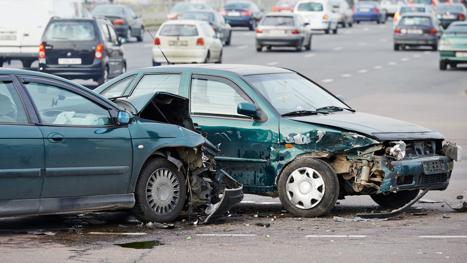 car crash collision in urban street