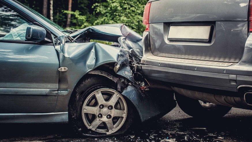 Car accident on the street.