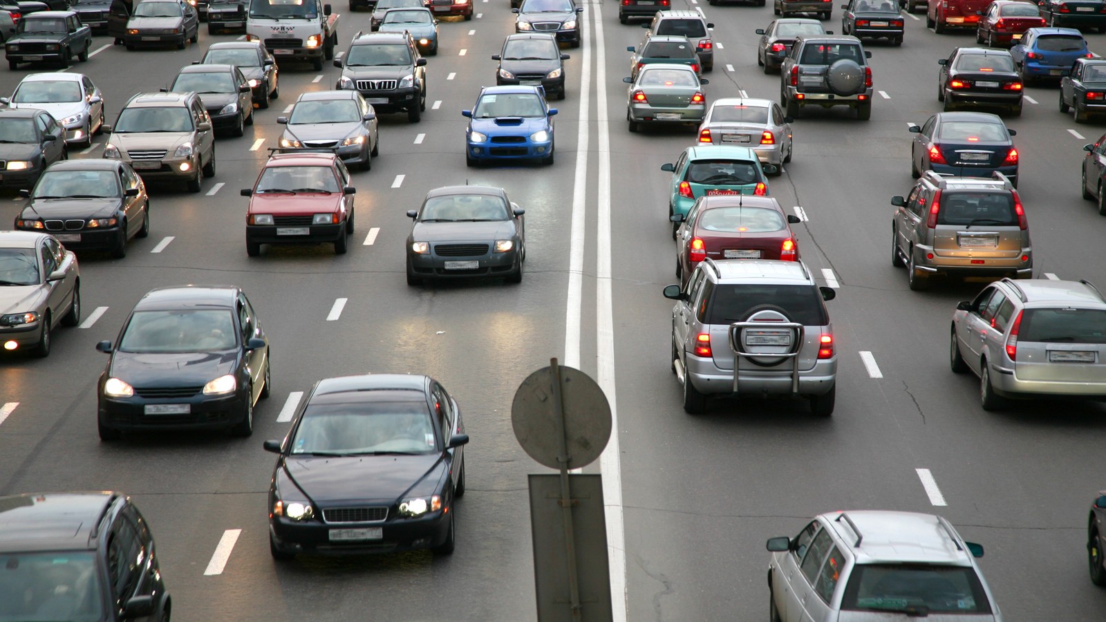many cars on road