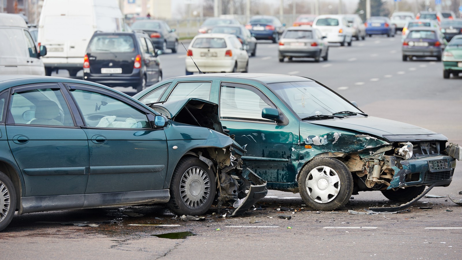 car crash collision in urban street
