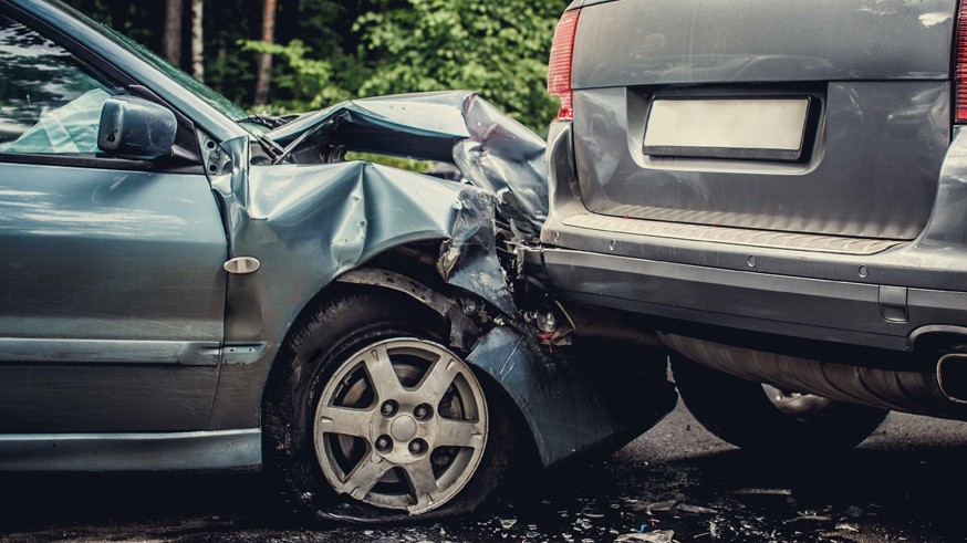 Car accident on the street.