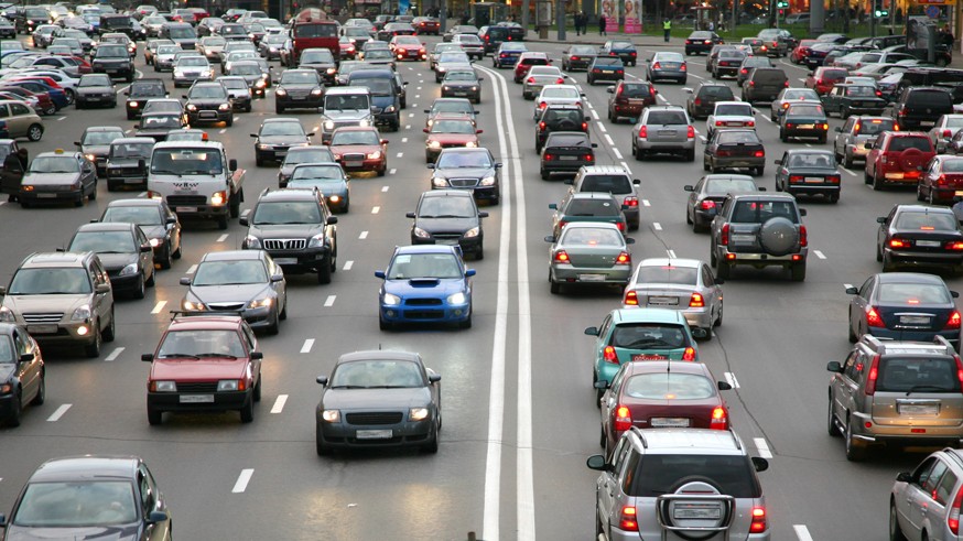 many cars on road