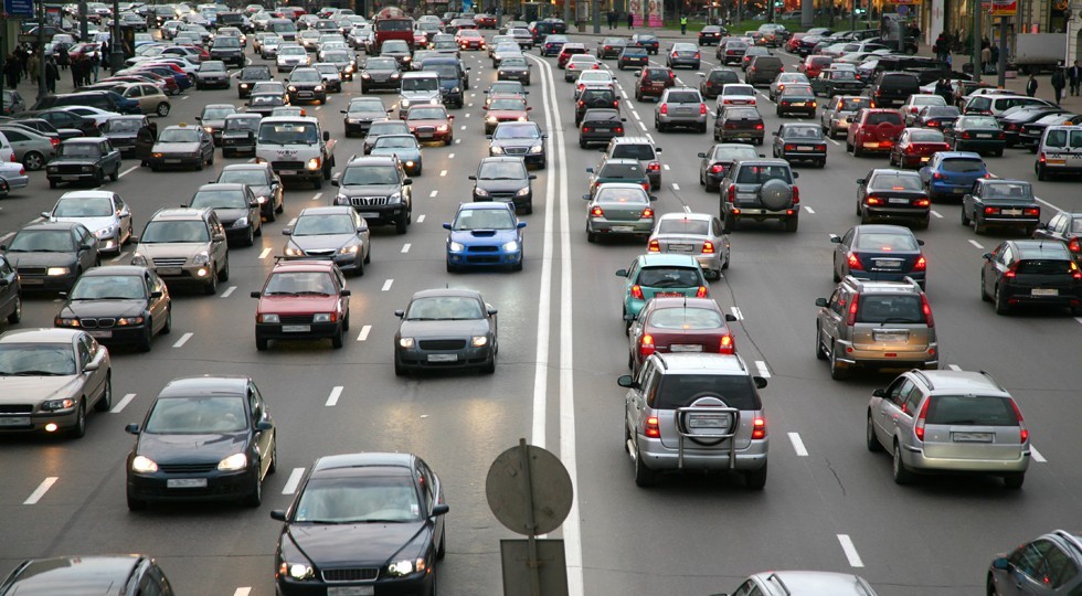 many cars on road