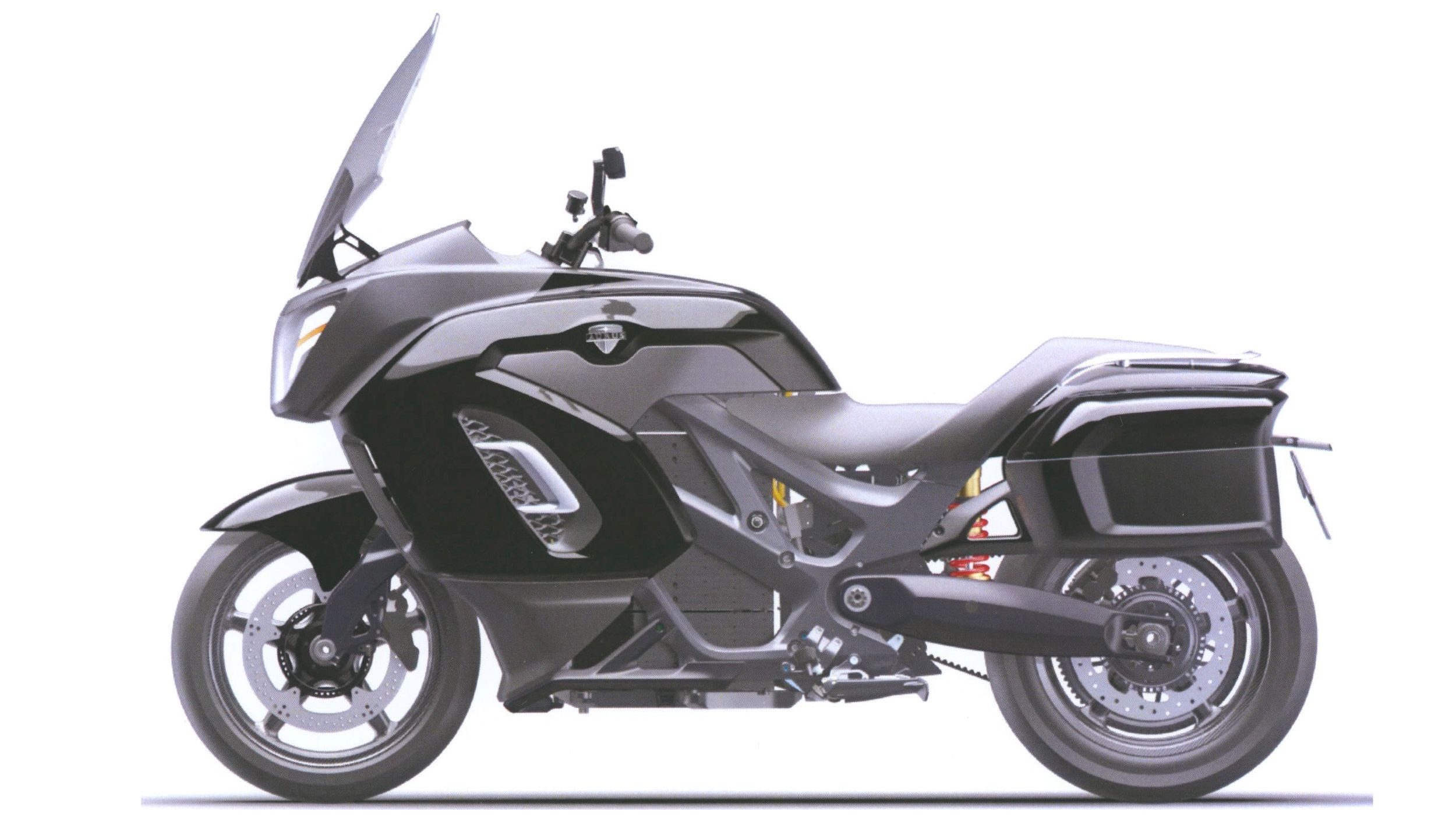 Патентные изображения мотоцикла Aurus: обычный турист вместо «ракеты Бэтмена»