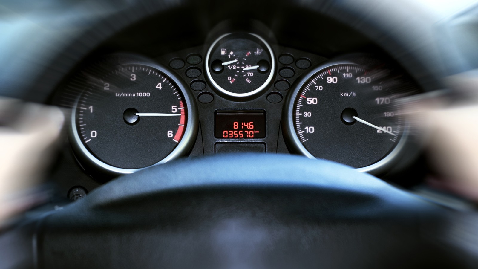 car panel instrument speedometer and tachometer (shallow dof)