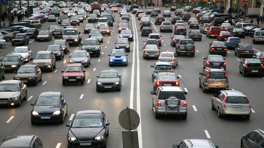 many cars on road