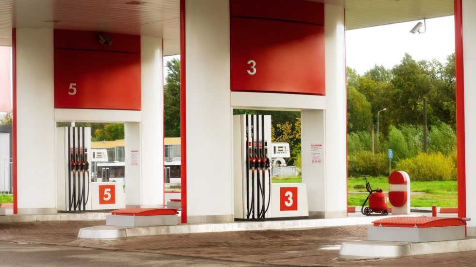 Empty petrol station