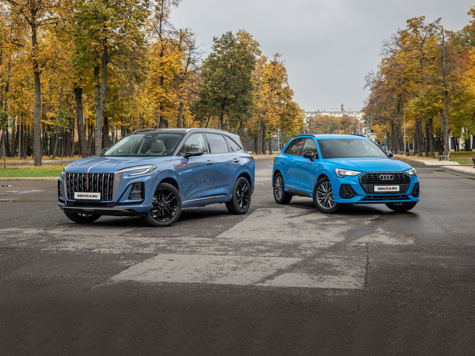 Красное знамя против четырёх колец: сравнительный тест Hongqi HS3 и Audi Q3