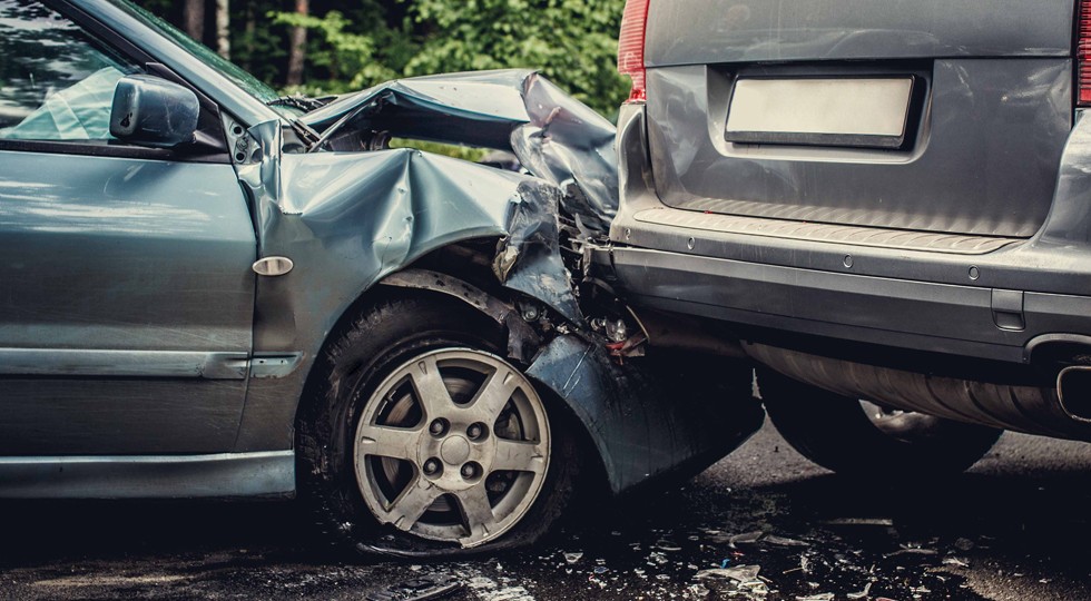 Car accident on the street.