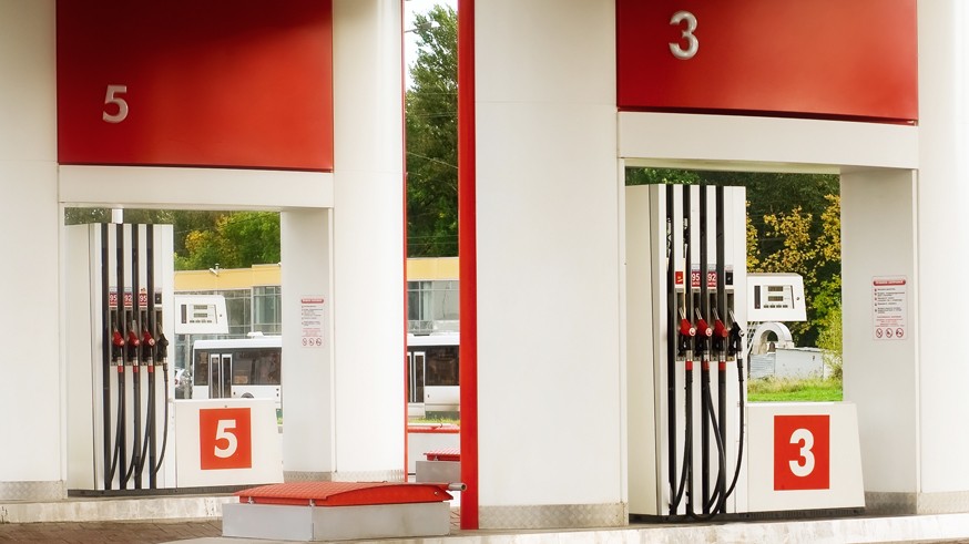 Empty petrol station