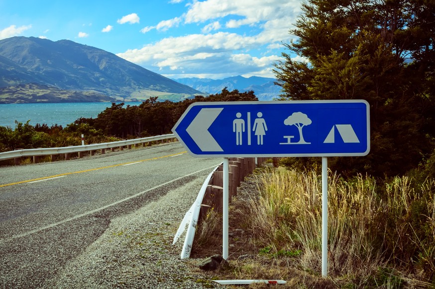 Caravan and camping site tourist information sign