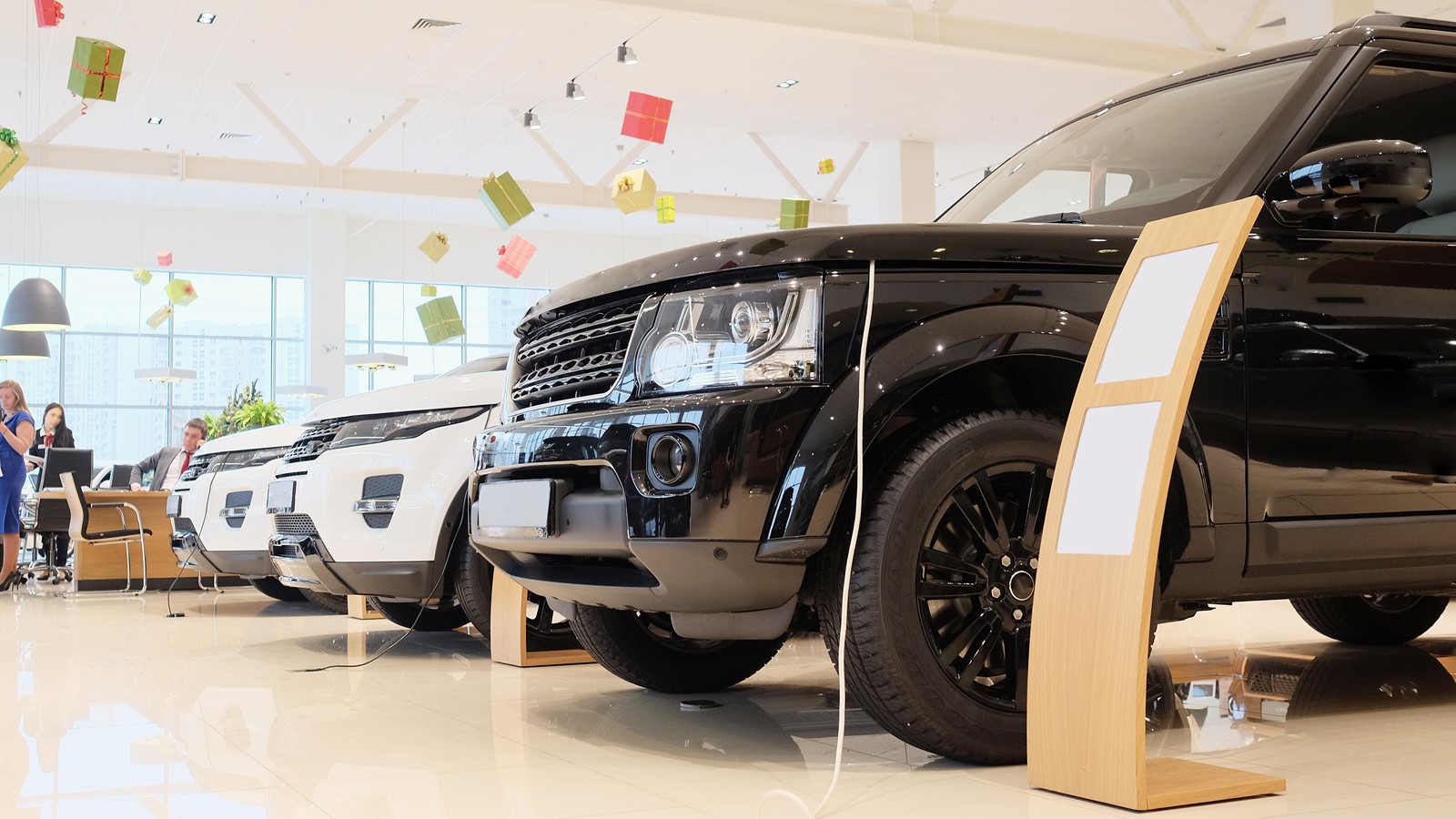 Moscow, Russia, December, 3, 2014: cars in a showroom of a car trading center in Moscow, Russia