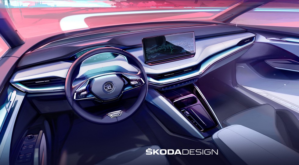 Кроссовер Skoda Enyaq: первые изображения салона. Саму модель тоже засветили