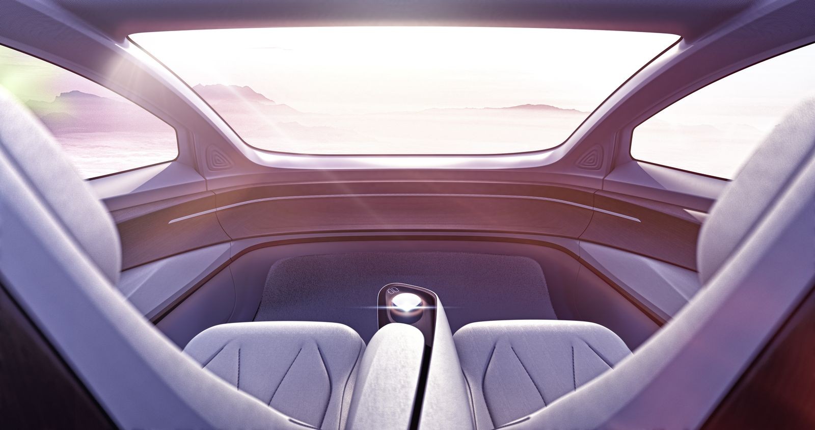Интерьер автомобиля будущего глазами дизайнеров VW: руля нет, педалей нет, дороги за окном тоже нет… Летим?