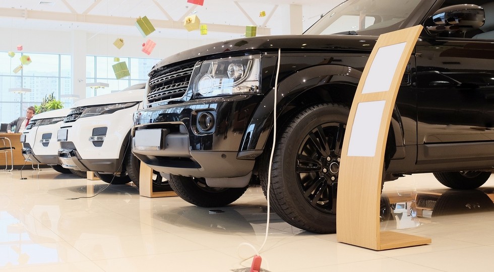 Moscow, Russia, December, 3, 2014: cars in a showroom of a car trading center in Moscow, Russia