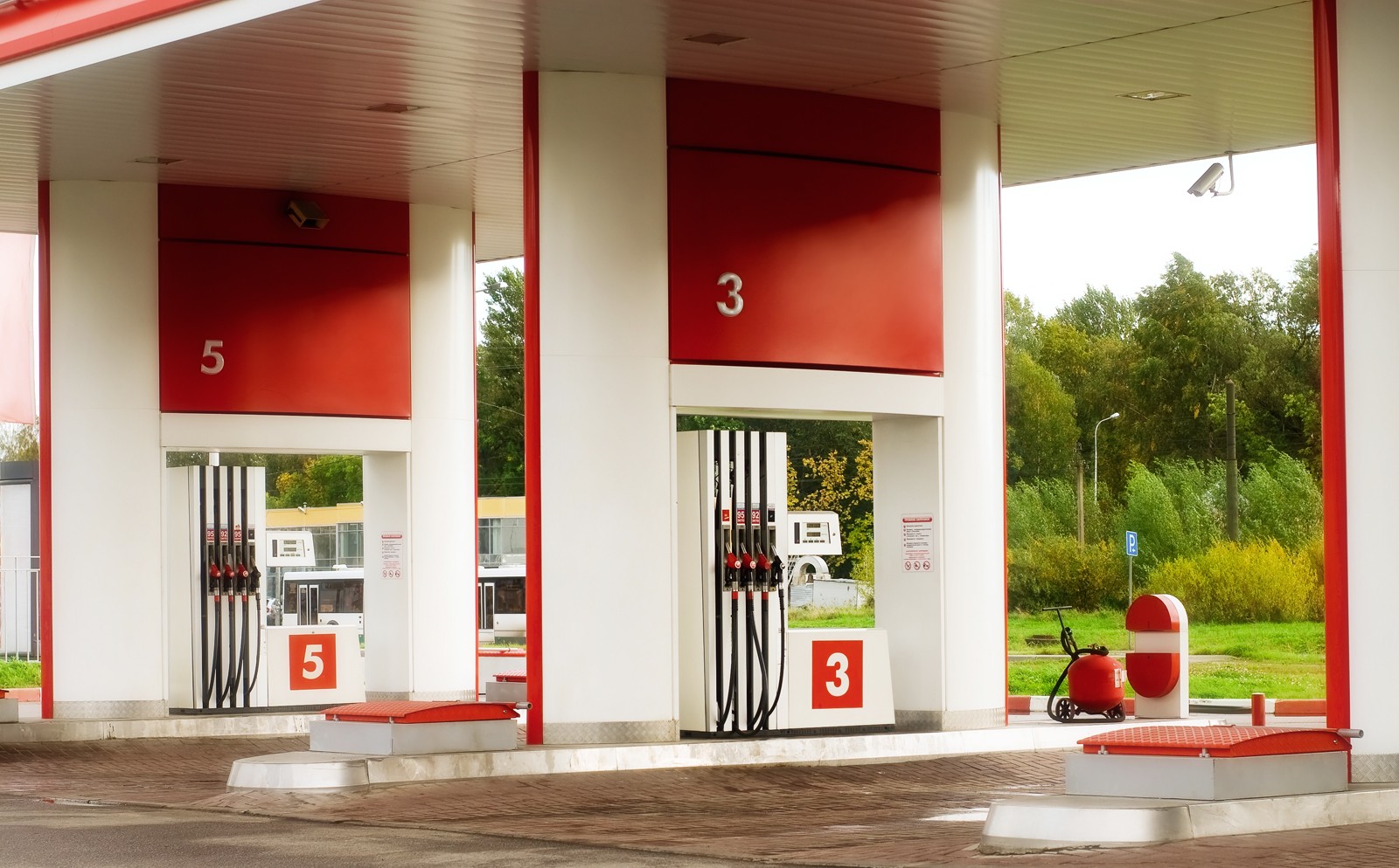 Empty petrol station