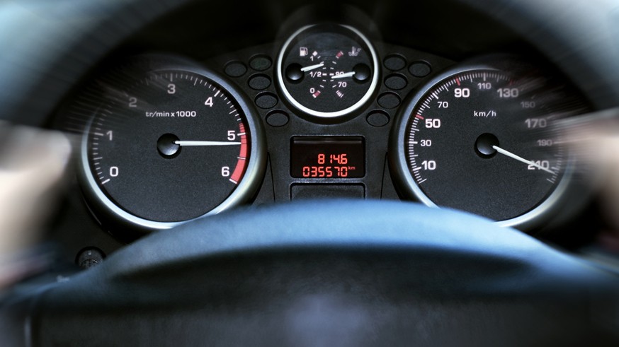 car panel instrument speedometer and tachometer (shallow dof)