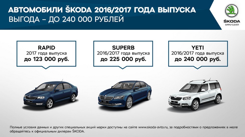 Выгодные предложения для клиентов SKODA в июле (1)