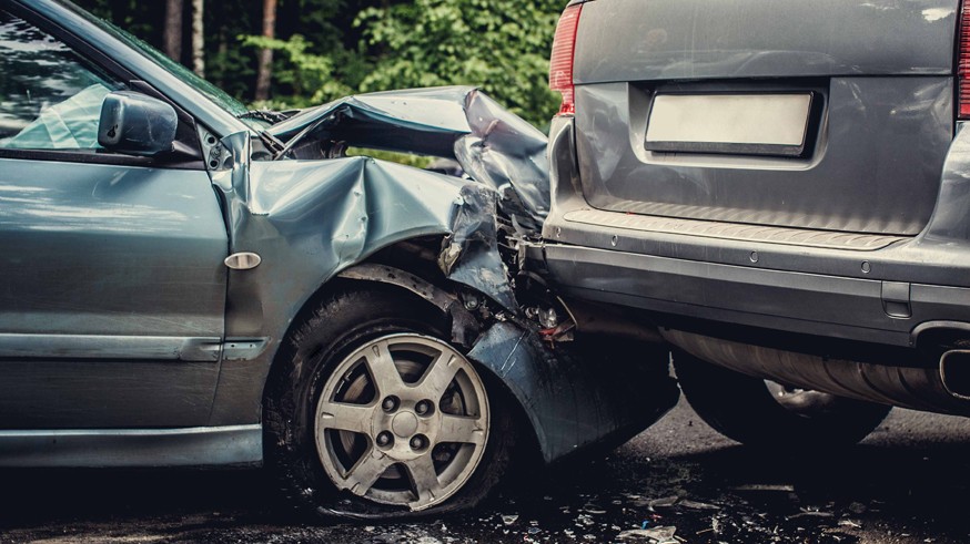 Car accident on the street.