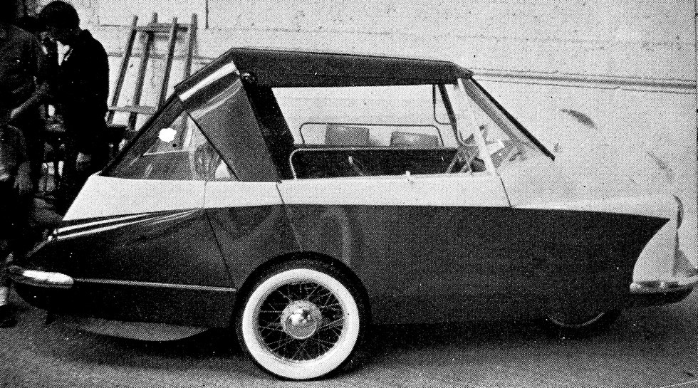 Французский ромбокар Vannod с центральным расположением рулевой колонки. 1958 год