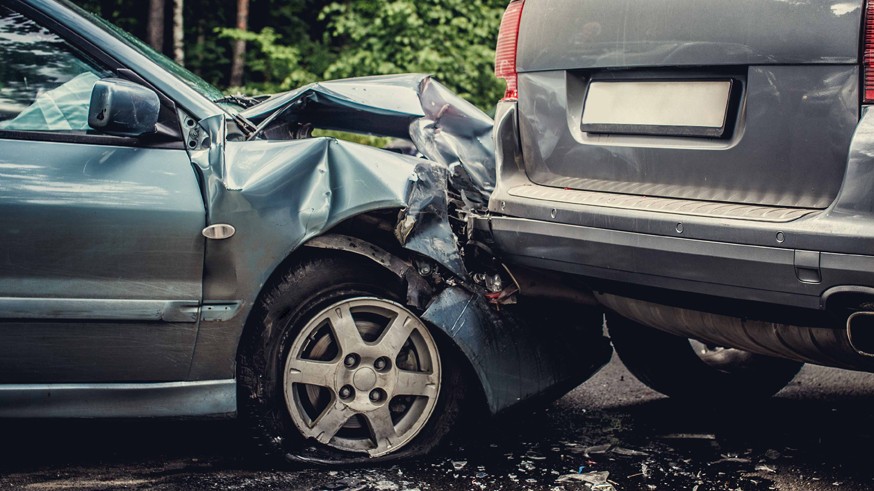 Car accident on the street.