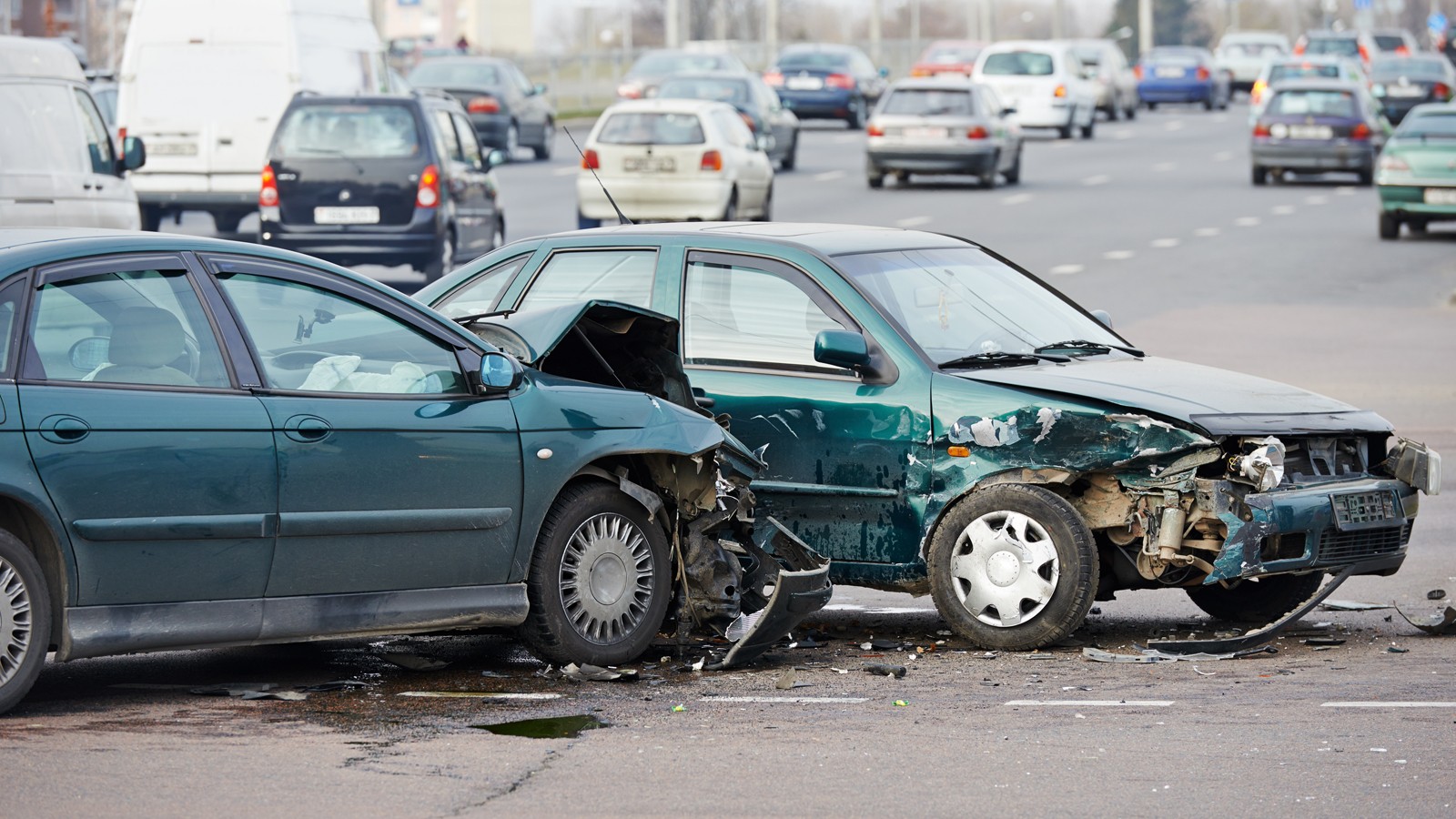 car crash collision in urban street