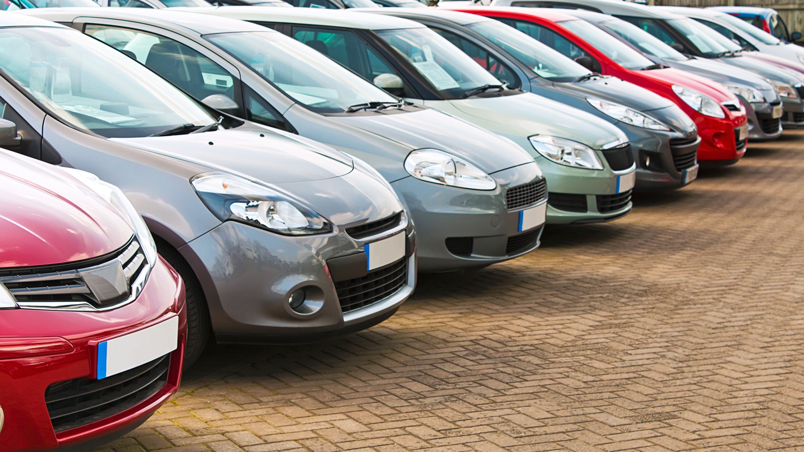 Row of different used cars