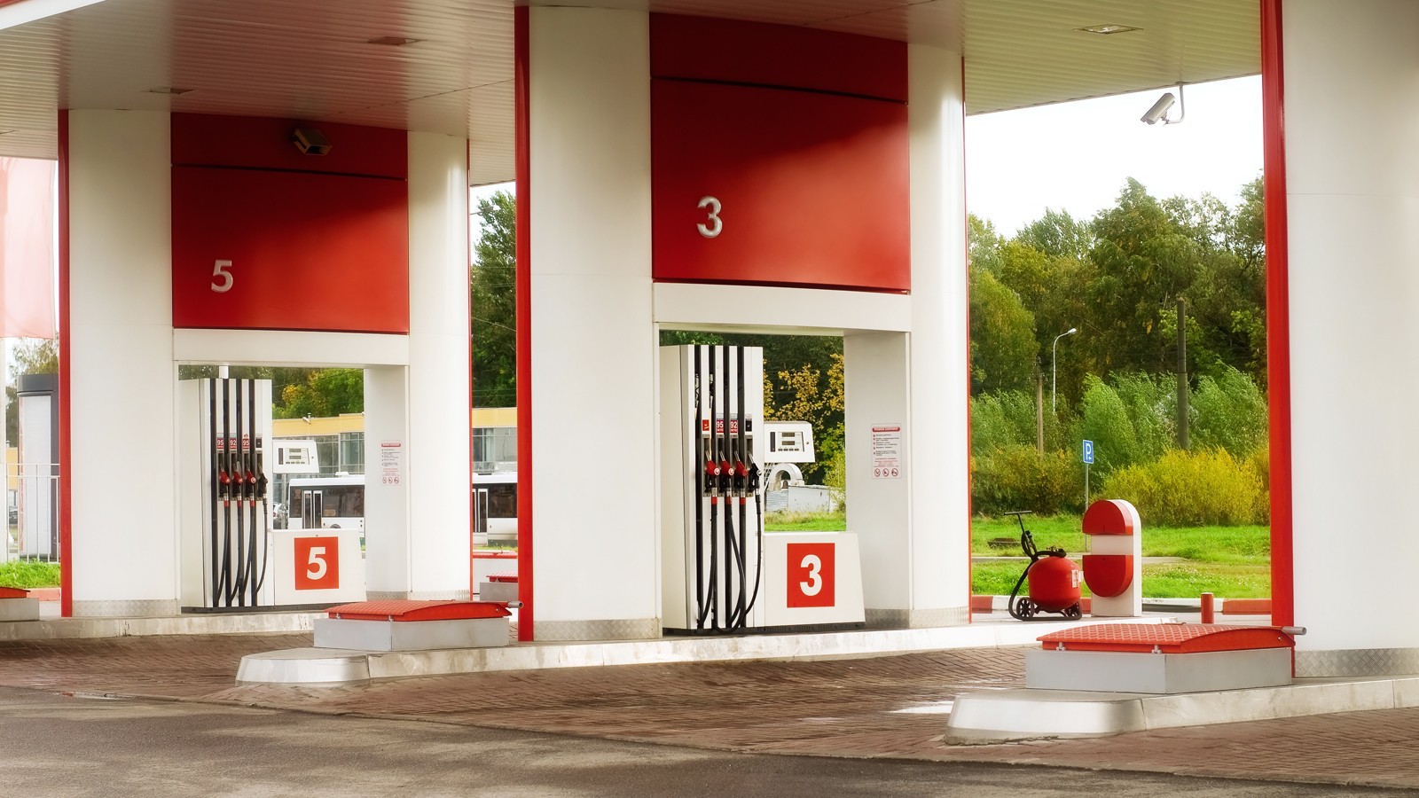 Empty petrol station