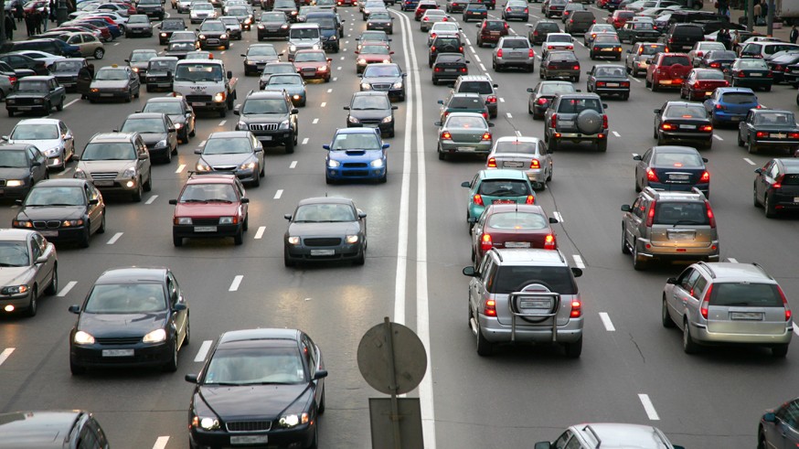 many cars on road