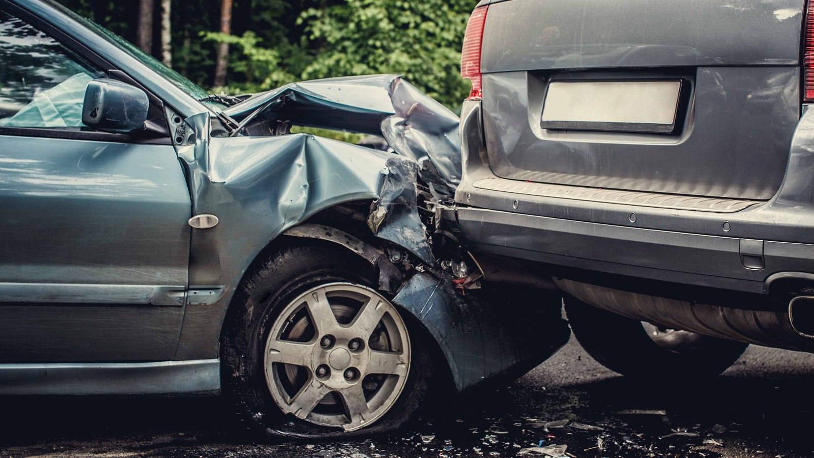 Car accident on the street.