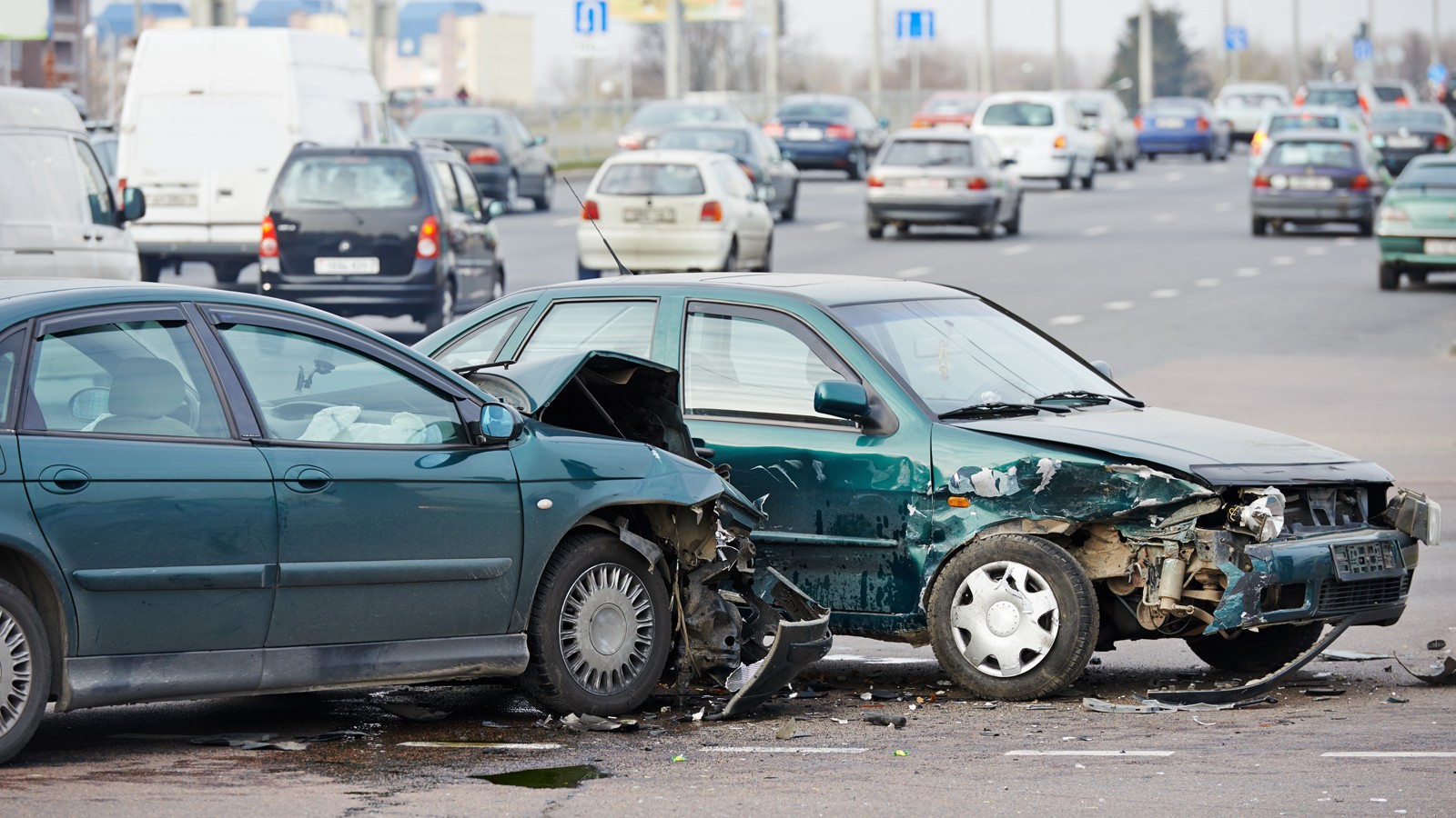 car crash collision in urban street