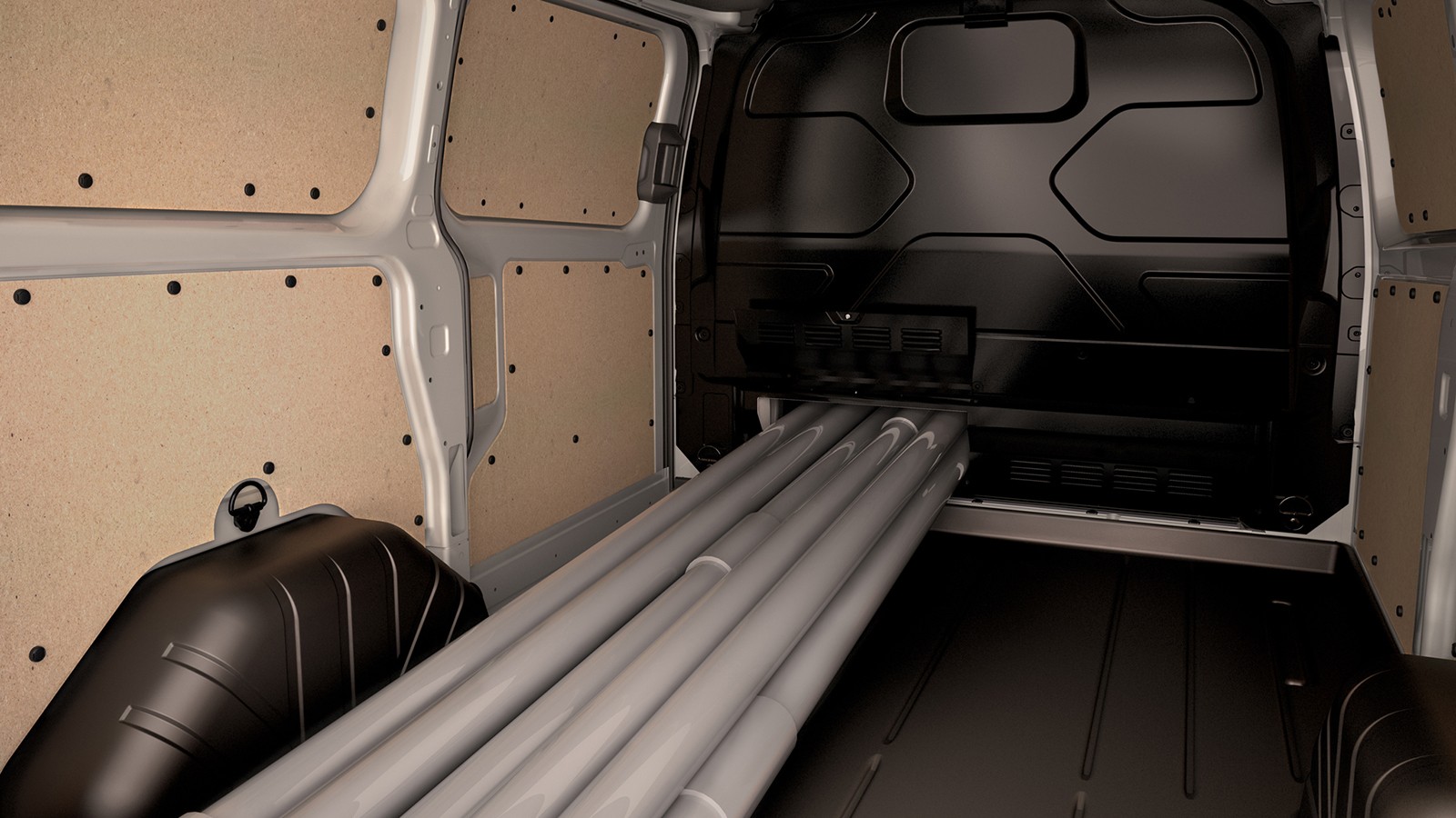 На фото: грузовой отсек Ford Transit Custom