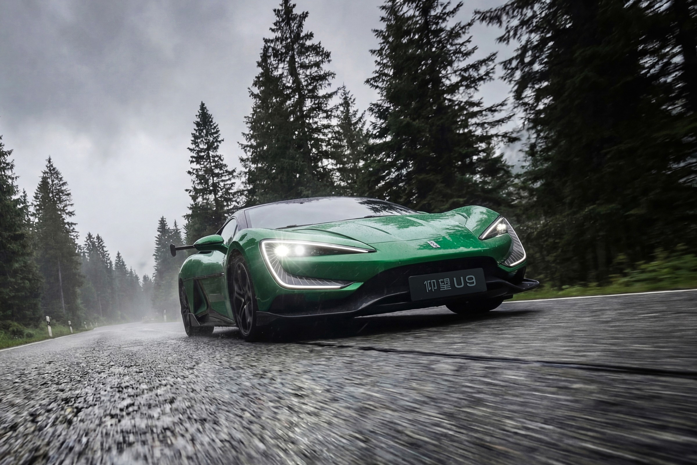 В честь ёлок и «Зелёного ада»: китайский Yangwang U9 перекрасился к чужому Новому году