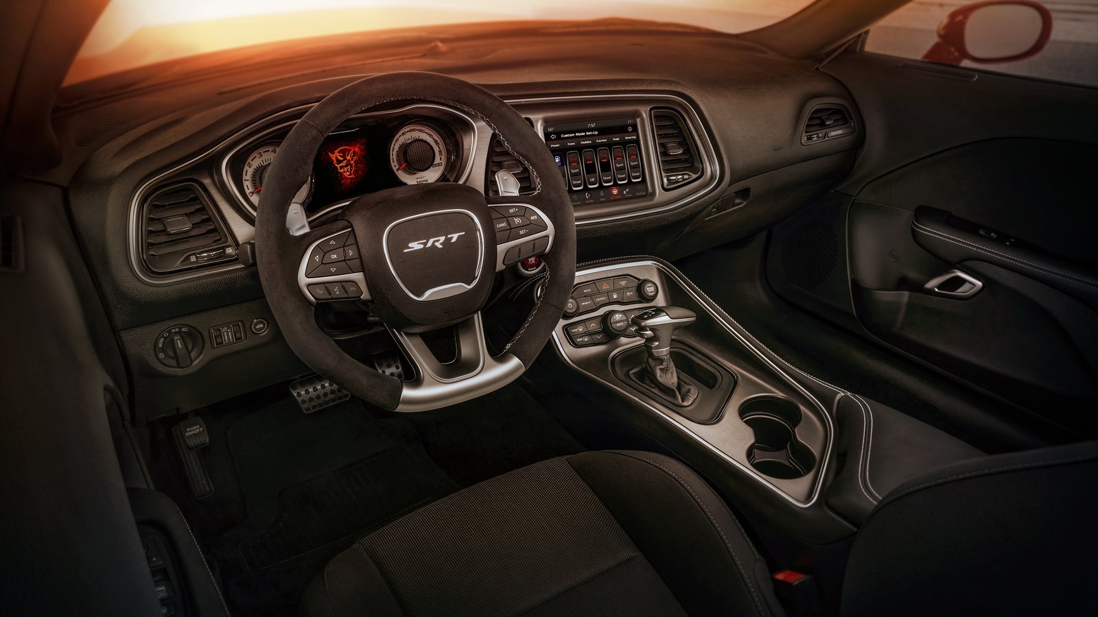 Standard drag-race inspired interior configuration of the 2018 D