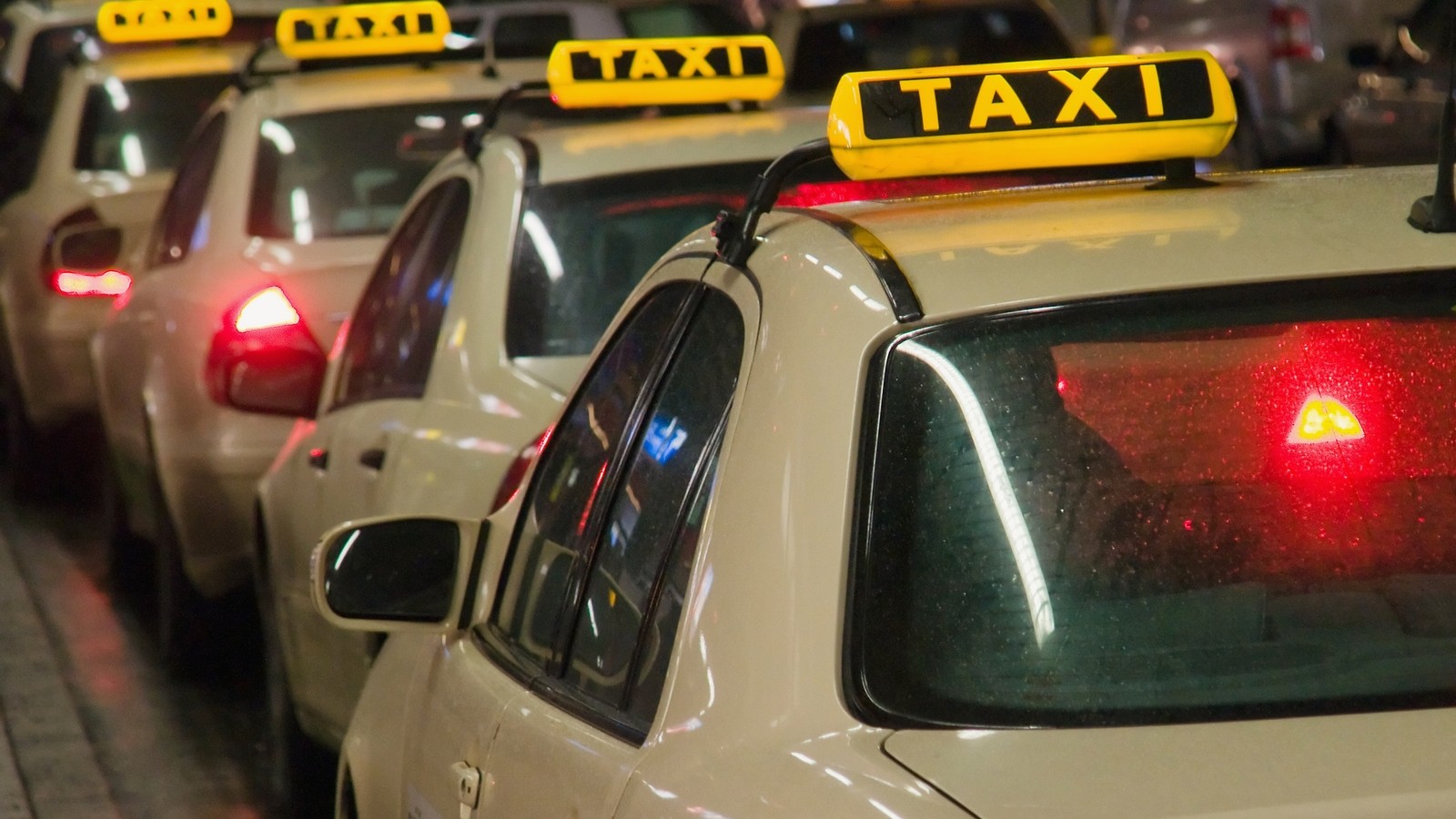 Taxis waiting at the airport