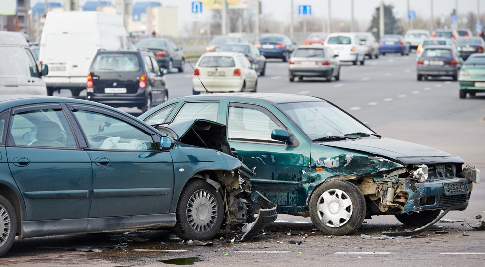 car crash collision in urban street