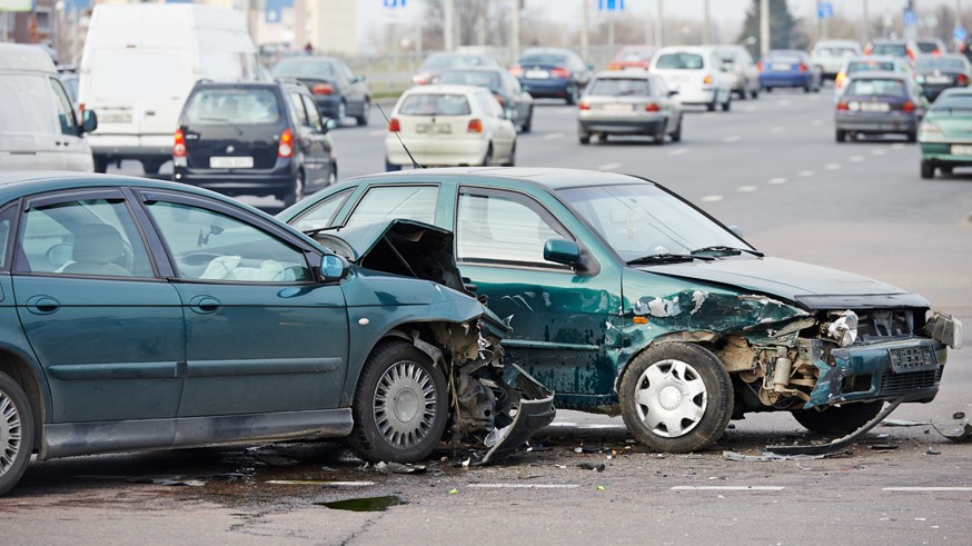 car crash collision in urban street