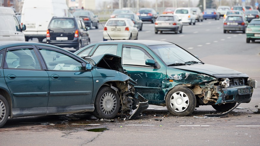 car crash collision in urban street