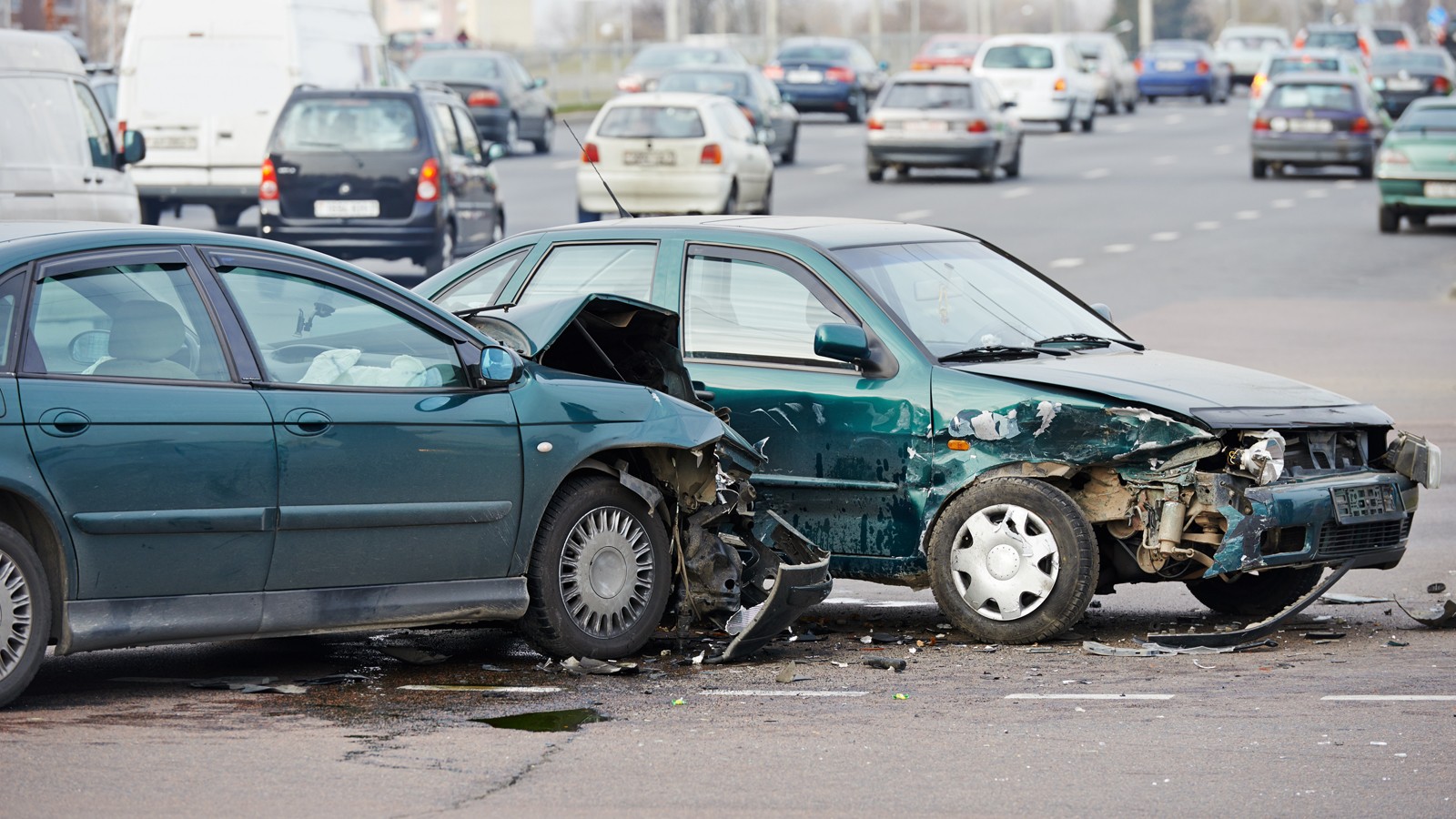 car crash collision in urban street