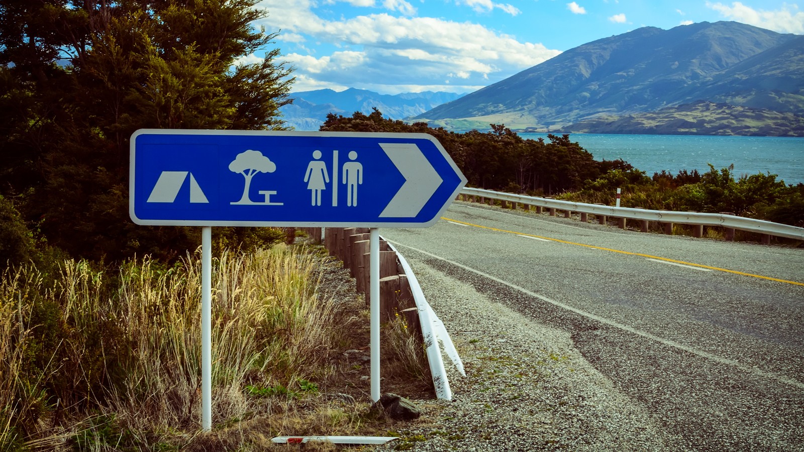 Caravan and camping site tourist information sign