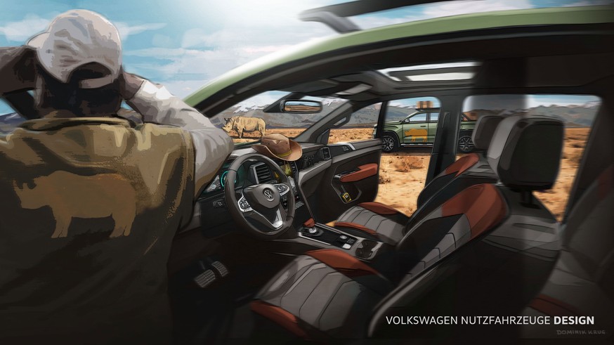 Volkswagen дразнит новыми тизерами пикапа Amarok следующего поколения: теперь салон