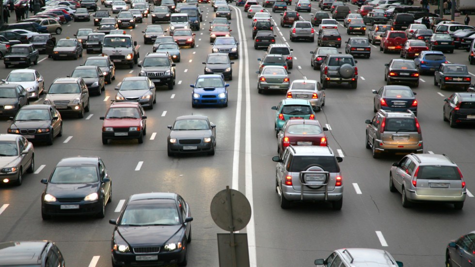 many cars on road
