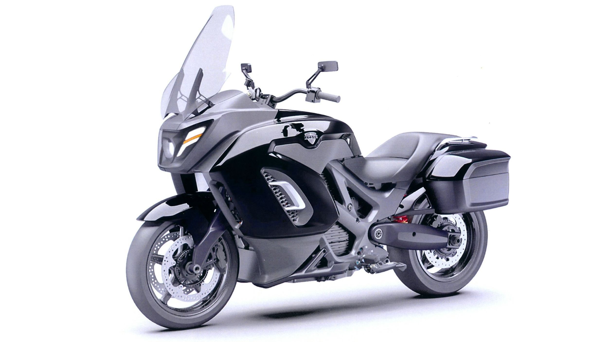 Патентные изображения мотоцикла Aurus: обычный турист вместо «ракеты Бэтмена»