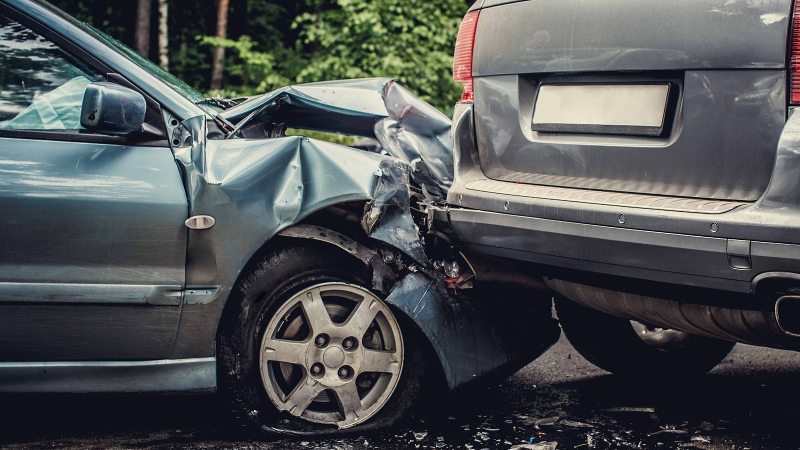 Car accident on the street.