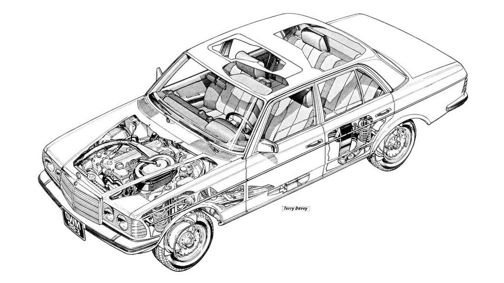 Мерседес 124 рисунок