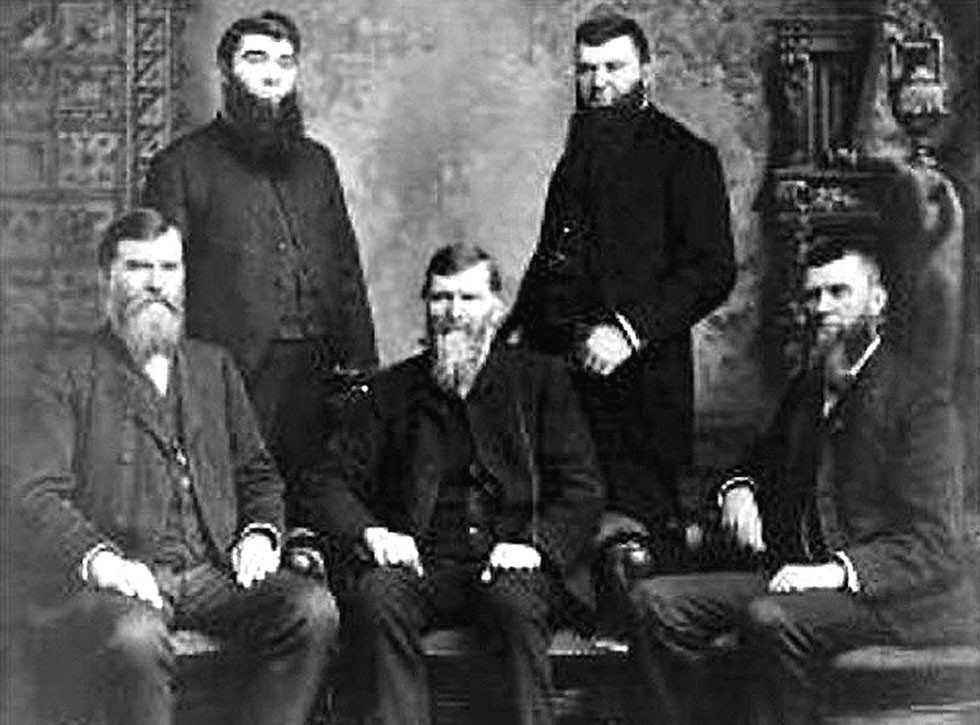 Пятеро братьев Стьюдебейкер в полном составе. Фото конца XIX века