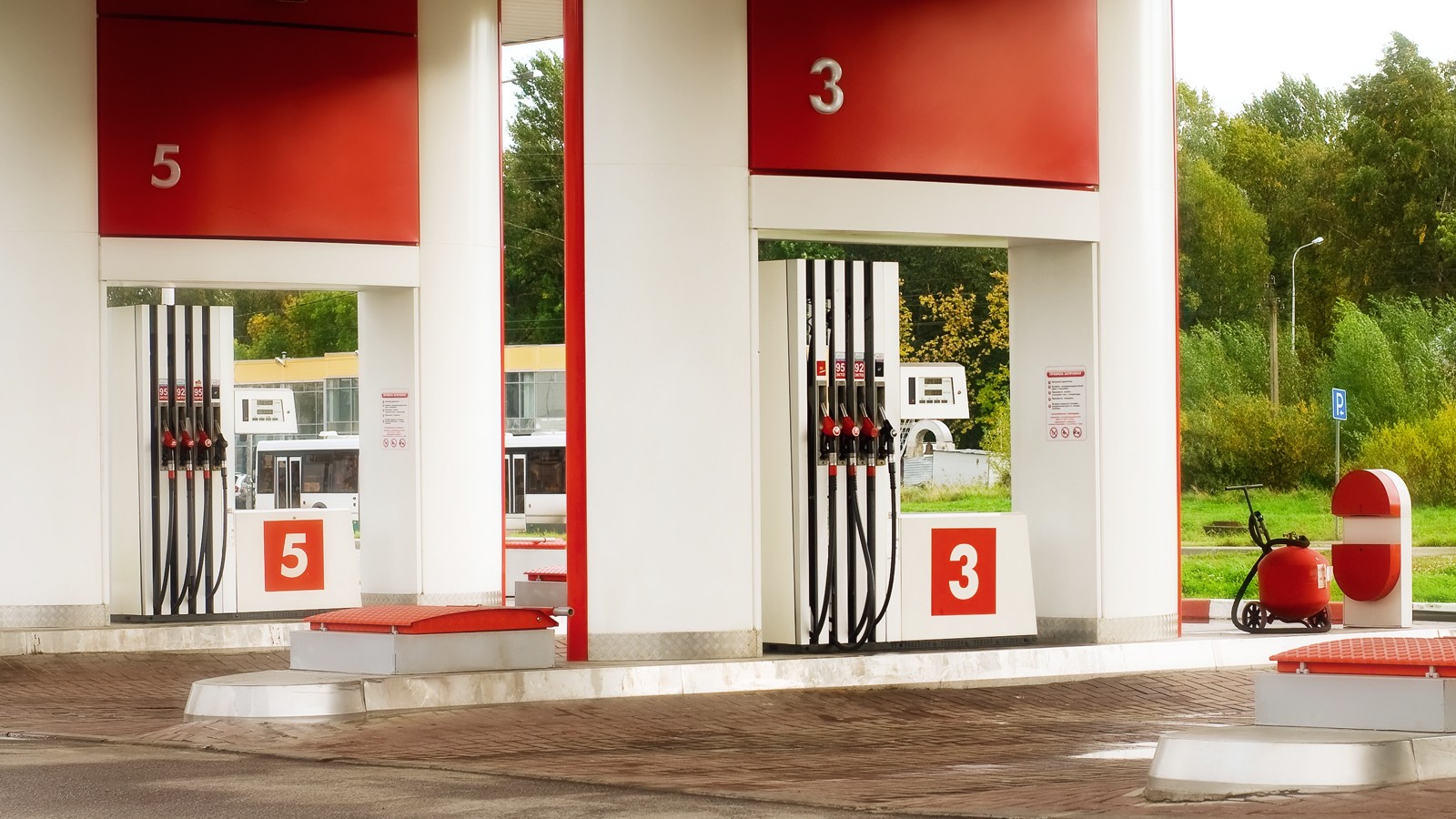 Empty petrol station