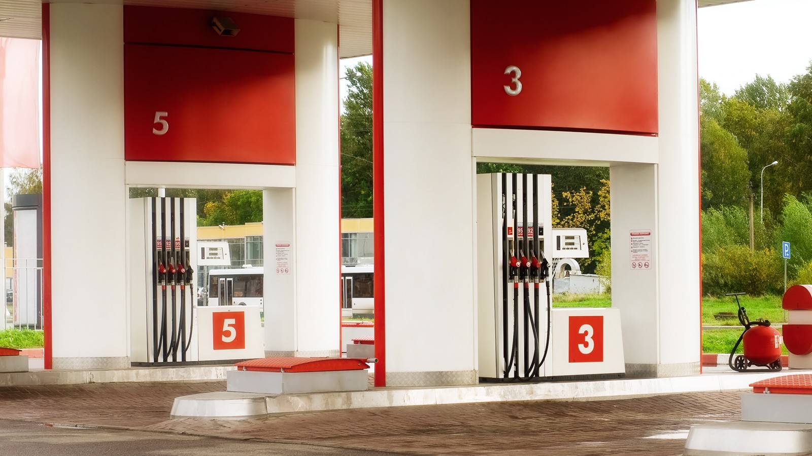 Empty petrol station