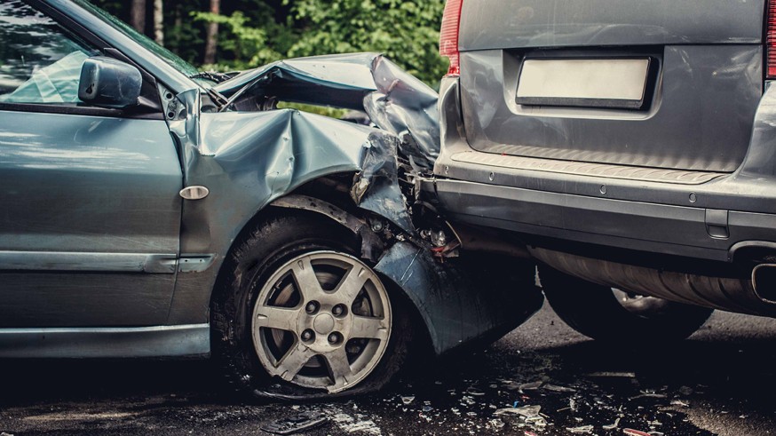 Car accident on the street.