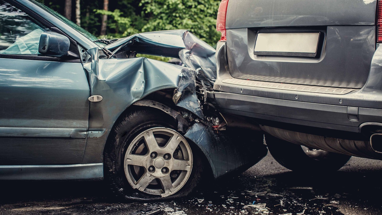 Car accident on the street.